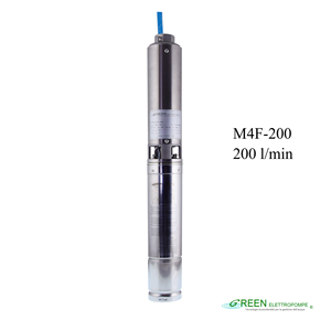Bomba de agua sumergible eléctrica de alta calidad italiana, serie M4F-200, para riego agrícola, pozos profundos y perforaciones, de alta presión. - Product Image 1