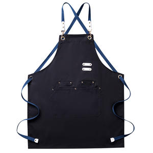 Delantal de Chef de Lona Resistente al Agua y al Aceite con Logotipo Personalizado, Color Marrón, Estilo Cruzado en la Espalda, con Bolsillos para Uso en la Cocina - Product Image 3