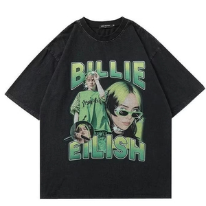 Camiseta Extragrande OEM Personalizada con Gráfico de Billie Eilish para Hombre 100% Algodón de Alta Calidad 180-200 Gsm - Product Image 1