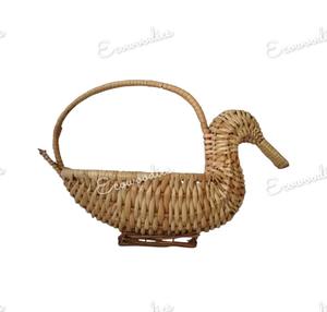 Panier en osier Tokri en forme de canard en bambou et bois fabriqué à la main pour les fruits et plus décoratif fait à la main pour les jouets avec poignée - Product Image 3
