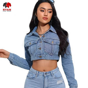 Veste en jean pour femme avec surpiqûres de qualité supérieure, boutons durables et une coupe décontractée confortable - Product Image 5