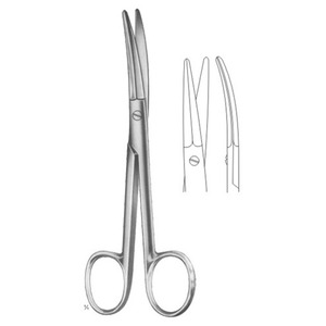 Las tijeras Metzenbaum para bebés más vendidas, fuente de alimentación manual de acero inoxidable alemán curvo de 11,5 cm, producto y logotipo personalizados - Product Image 1