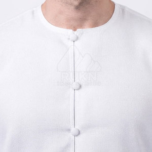 Thobe arabe de qualité supérieure pour hommes, traditionnel du Moyen-Orient, léger, respirant, en coton, coupe décontractée, manches longues, longueur cheville, col rond - Product Image 5