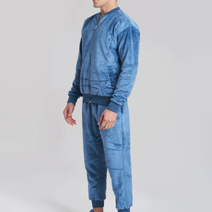 Vente en gros de survêtements en velours personnalisés ensemble en velours pour hommes costumes à manches longues ensembles de survêtements en velours pour hommes - Product Image 3