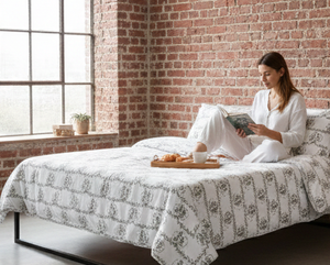 Drap de lit King Size 100% coton 93x108, tissu non tissé en suédine douce et artisanale, absorbant l'humidité, 130GSM, résistant - Product Image 2