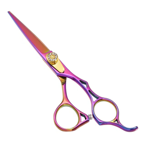 Tijeras de corte de pelo personalizadas, tijeras de peluquería de acero y metal de Color titanio con reposapiés - Product Image 2