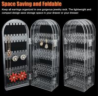 Organisateur de boucles d'oreilles pliable multifonctionnel Unique, peu encombrant, dans un magnifique présentoir à bijoux avec 240 trous pré-perforés