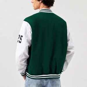 Manteaux à col rabattu à la mode unisexe avec serviette brodée Veste de baseball universitaire chaude pour hommes au printemps - Product Image 5