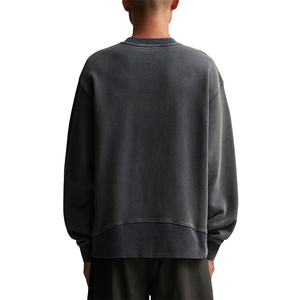 เสื้อสเวตเตอร์คอตตอนฟลีซของผู้ชายเสื้อสเวตเตอร์คอกลมพร้อมดีไซน์แบบตัดพิมพ์ลายดิจิตอลย้อมสีล้วนสำหรับฤดูหนาว2025 - Product Image 4