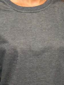 Sweat-shirt décontracté en molleton doublé polaire pour l'hiver, l'automne et le printemps, col rond, coupe ample, avec logo frontal, uni - Product Image 3