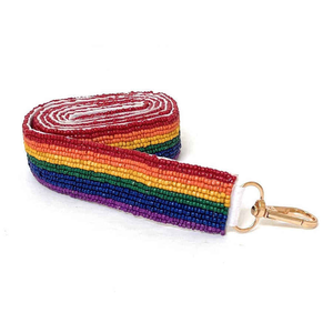 Rock Chalk Blue Beaded Purse Strap Customized White Gold Seed Bead Bag Straps <b>Accessories</b> Bags Special Bag BY AFZA ENTERPRISES - Product Image 6
