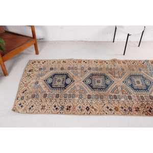 พรมวิ่งสไตล์ตุรกี ขนาด 0.3x8.9 ฟุต (9x271 ซม.) สีน้ำเงินวินเทจ ลายตะวันตกเฉียงใต้ - Product Image 4