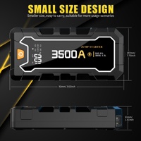 Démarreur de voiture portable 12V 3500A avec fonction de surtension, adapté au démarrage d'urgence des batteries de véhicules