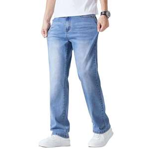 Most Popular Winter High Casual Button Fly Breathable Eco-Friendly 100% Cotton Lightweight Comfortable Straight Denim Pants - Product Image 3