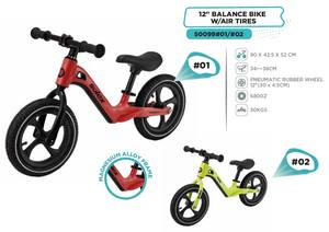 Vélo d'équilibre pliable SOLEX 12 pouces en alliage de magnésium léger pour enfants et tout-petits - Poids max. 30 kg - Cadre de vélo d'apprentissage sécurisé - Product Image 3
