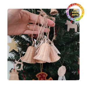 Adorno navideño de ratán ecológico: forma de campana y diseño en forma de estrella - Product Image 5