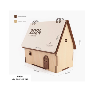 Soporte de calendario perpetuo de madera al por mayor para decoración de escritorio de oficina en casa Calendario de madera vintage con estilo único venta de descuento - Product Image 1