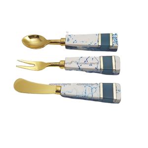 Juego de cubiertos personalizado de nuevo estilo, cubiertos de acero inoxidable de nuevo diseño con mango de resina para bodas y utensilios de cocina para el hogar - Product Image 5