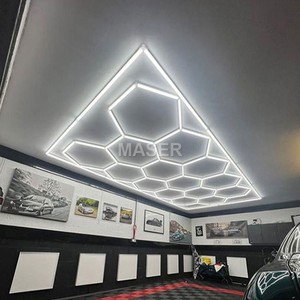 Alimentation AC Dimmable LED Honeycomb Light Luces Exagonales 15 Grille Hex Lights pour Atelier <span class=keywords><strong>Garage</strong></span> Car Wash Home Office - Product Image 1
