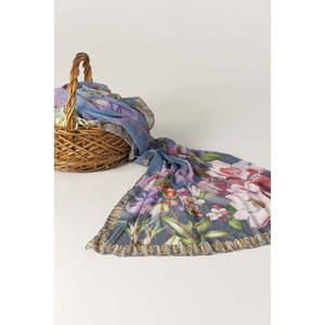 Dupatta de Chifón con Estampado Floral KDP-43010, Elegante Cubrevestido de Chifón con Estampado Floral para Mujer - Product Image 3