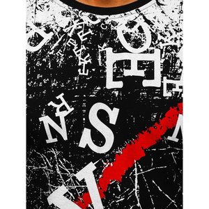 T-shirt noir respirant à manches courtes pour homme, 100 % polyester, impression par sublimation compressée, motif uni, tricoté sur le devant - Product Image 4
