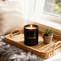 Pot à bougie personnalisé, finition noir mat avec logo et boîte cadeau rigide, approvisionnement en vrac OEM pour les marques de produits de marque privée