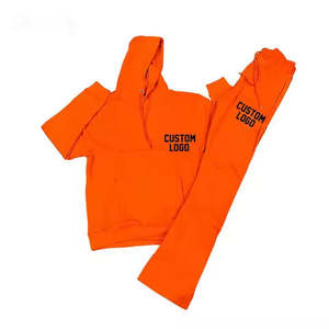 Ensemble de survêtement unisexe décontracté en molleton respirant et confortable avec capuche et cordon de serrage, 100 % coton, pour le jogging - Product Image 5