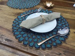 Rounded <b>Beaded</b> coaster <b>Beaded</b> <b>Placemat</b>/table coaster Rounded <b>Beaded</b> coaster <b>Beaded</b> <b>Placemat</b>/table coaster - Product Image 2