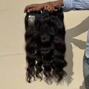 Extensión de cabello rizado ondulado suelto, paquetes de cabello humano de templo indio sin procesar ondulado sin procesar alineado con cutícula - Product Image 1