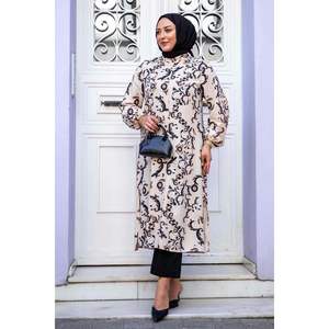 ชุดฮิญาบ2ชิ้นลายต้นปาล์มสีดำ - Product Image 4