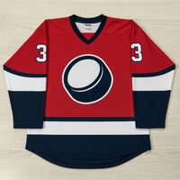 Jersey Hoki Es Berkualitas Tinggi Jersey Hoki Kustom Cepat Kering Sublimasi Pakaian Hoki Es