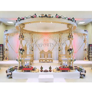 มณฑปงานแต่งงานแบบอินเดียที่ทำจากไม้แกะสลักอย่างสวยงามทันสมัย ดีไซน์ดอกบัวอย่างมีสไตล์ สำหรับงานแต่งงานแบบดั้งเดิมในยุคใหม่ในแคนาดา - Product Image 1