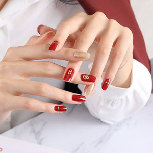 Tiras de uñas de Gel de alta calidad Signity 3D superventas negro rojo fácil salón pegatinas de uñas moda coreana artículo Decoratio - Product Image 5