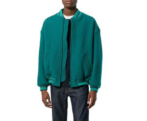 Veste d'hiver OEM personnalisée de style High Street pour hommes 100% laine col montant pull bouffant blouson d'aviateur grande taille - Product Image 3