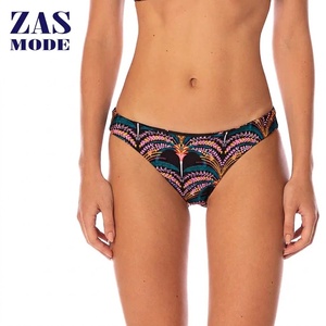 Culottes de bikini taille basse pour femmes, imprimées, en spandex et polyester, style sexy, respirantes, lavables en machine, maillots de bain pour adultes - Product Image 1