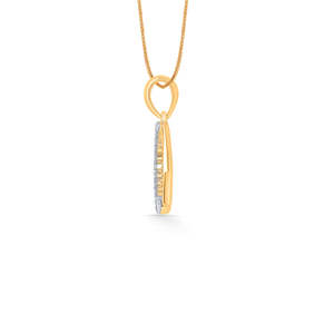 สร้อยคอจี้เพชรและทองคำคลาสสิคเซนเซอร์เคิร์ลสำหรับผู้หญิง - Product Image 3
