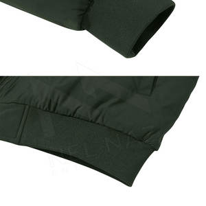 Chaqueta bomber acolchada con bolsillos y cremallera y mangas plisadas lisas de alta calidad con logotipo personalizado de fábrica para hombre - Product Image 6