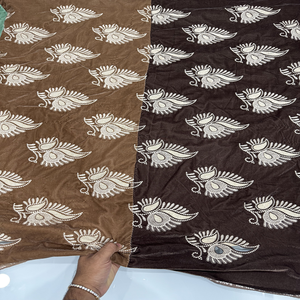 Tissu en velours brodé de haute qualité pour vêtements, saris, vestes, coussins décoratifs, abayas et mode de boutique - Product Image 5