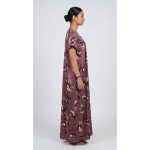Elegant Embroidered Maxi <b>Nighty</b> for Women with Side Pocket Soft Breathable Fabric Comfortable - Product Image 4
