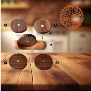 Sous-verres décoratifs en bois et résine, design élégant tourbillon, finition époxy durable, sous-verres fonctionnels en pierre - Product Image 4