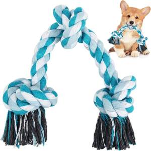 Jouet à mâcher en corde Qbellpet à <span class=keywords><strong>3</strong></span> nœuds pour chiens de taille moyenne et petite, corde à tirer pour chiens pour le jeu de la corde et le nettoyage <span class=keywords><strong>des</strong></span> dents, jouets en corde pour chiens - Product Image 6