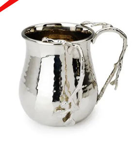 Classic Design Stainless Steel Washing <b>Mug</b> 2 Handle With <b>Flower</b> & Leaf Design - Product Image 5