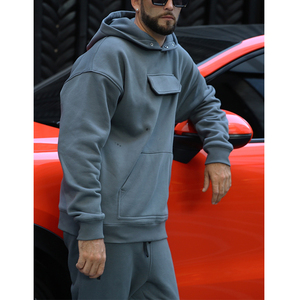 Survêtements d'hiver pour hommes en coton lourd avec logo personnalisé du fabricant, ensembles deux pièces, sweats à capuche, survêtements - Product Image 2