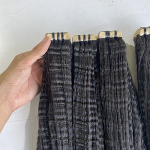 Cinta de extensión de cabello virgen 100% Natural, extensiones de cabello rizado con cutícula, precio al por mayor - Product Image 2