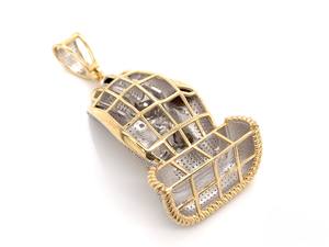 Venta al por mayor Hip hop Leb diamante colgantes joyería 14K 18K oro amarillo plateado diamante helado Buda mano colgante collar - Product Image 3