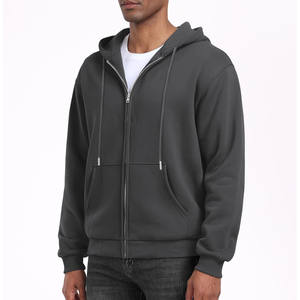 Heavyweight Blank <b>Hoodies</b> Man Basics Cotton Blended Custom Logo High Quality 100% Cotton Fleece <b>Thick</b> Full Zipper <b>Men</b> <b>Hoodies</b> - Product Image 5