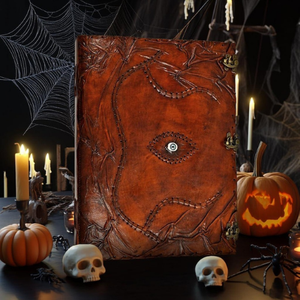 Libro de Hechizos de Cuero Extra Grande Hocus Pocus, Diario de Halloween de 22x14.5 Pulgadas con Cerradura, Decoración Gótica Espeluznante - Product Image 4