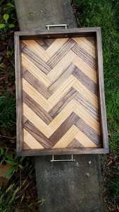 ACENTOS BANDEJA DE SERVICIO HECHA A MANO CON ASAS, Bandeja de desayuno de BAMBÚ Bandejas de madera Plato de servicio decorativo para comer - Product Image 6