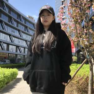 Sweat à capuche brodé écologique de qualité supérieure 340GSM Sweat-shirt en molleton lourd Streetwear surdimensionné Logo personnalisé en gros - Product Image 2