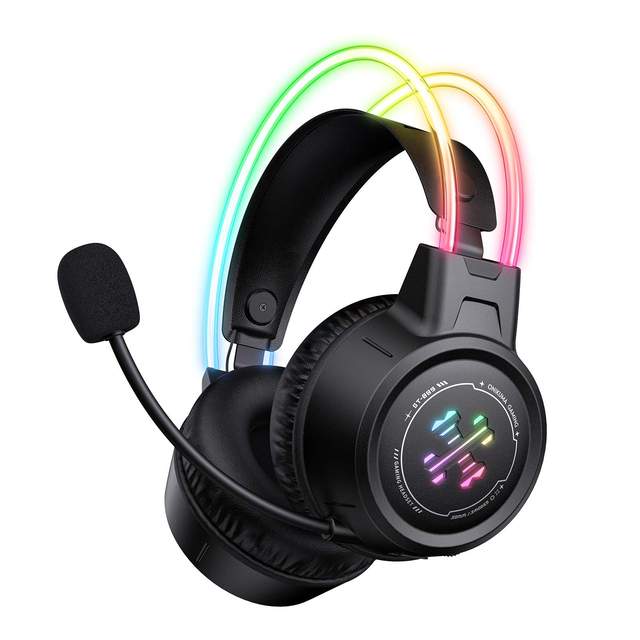 ONIKUMA GT889 3-Mode Wireless Gaming Headset 2.4G Blue Tooth RGB Suspended Glowing Headband 60H Battery Life Wholesale Gamer
